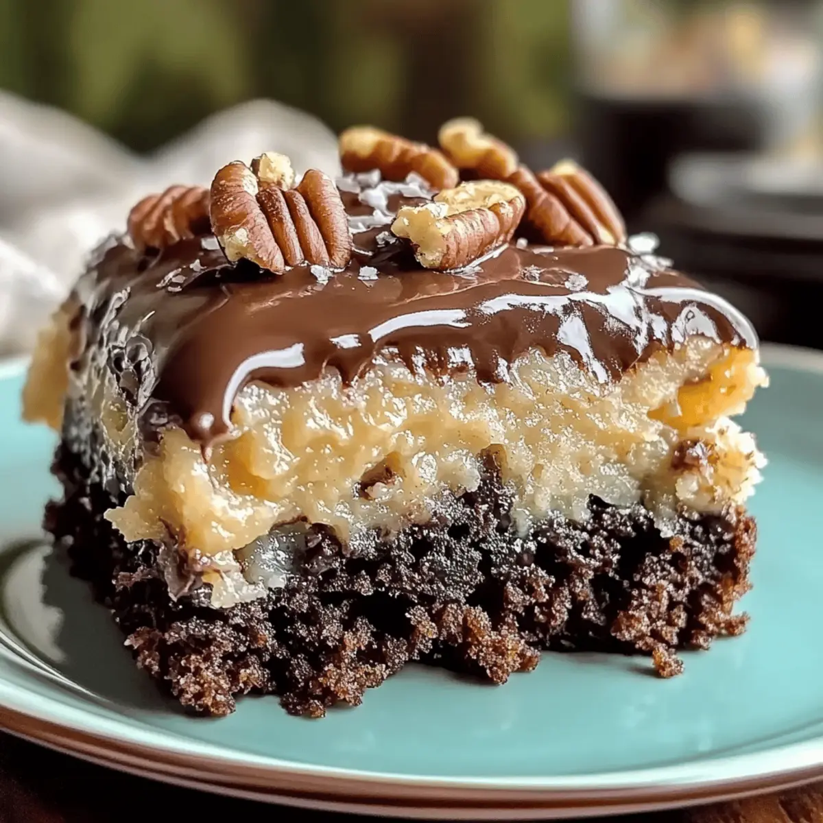 German Chocolate Poke Cake
