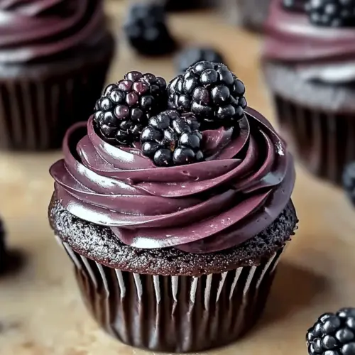 Dark Chocolate Blackberry Cupcakes