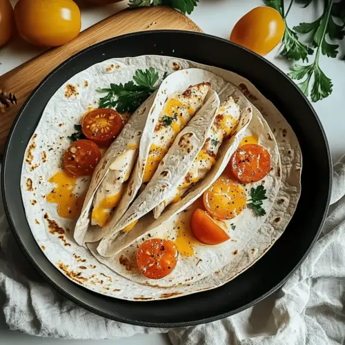 Cheesy Garlic Chicken Wraps