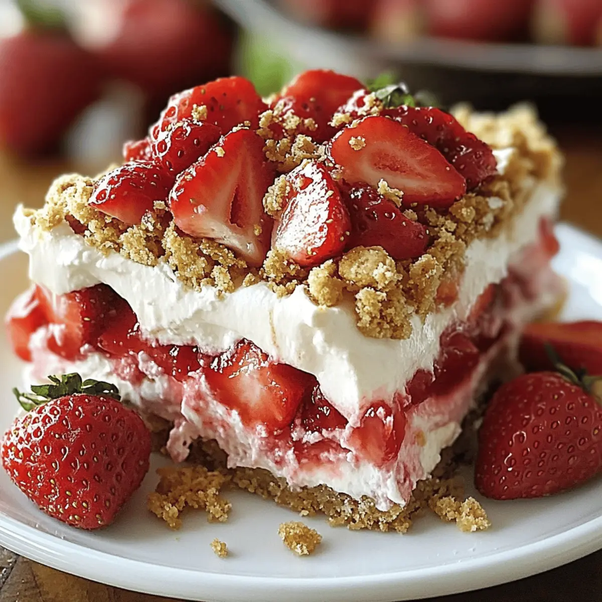 No Bake Strawberry Lasagna