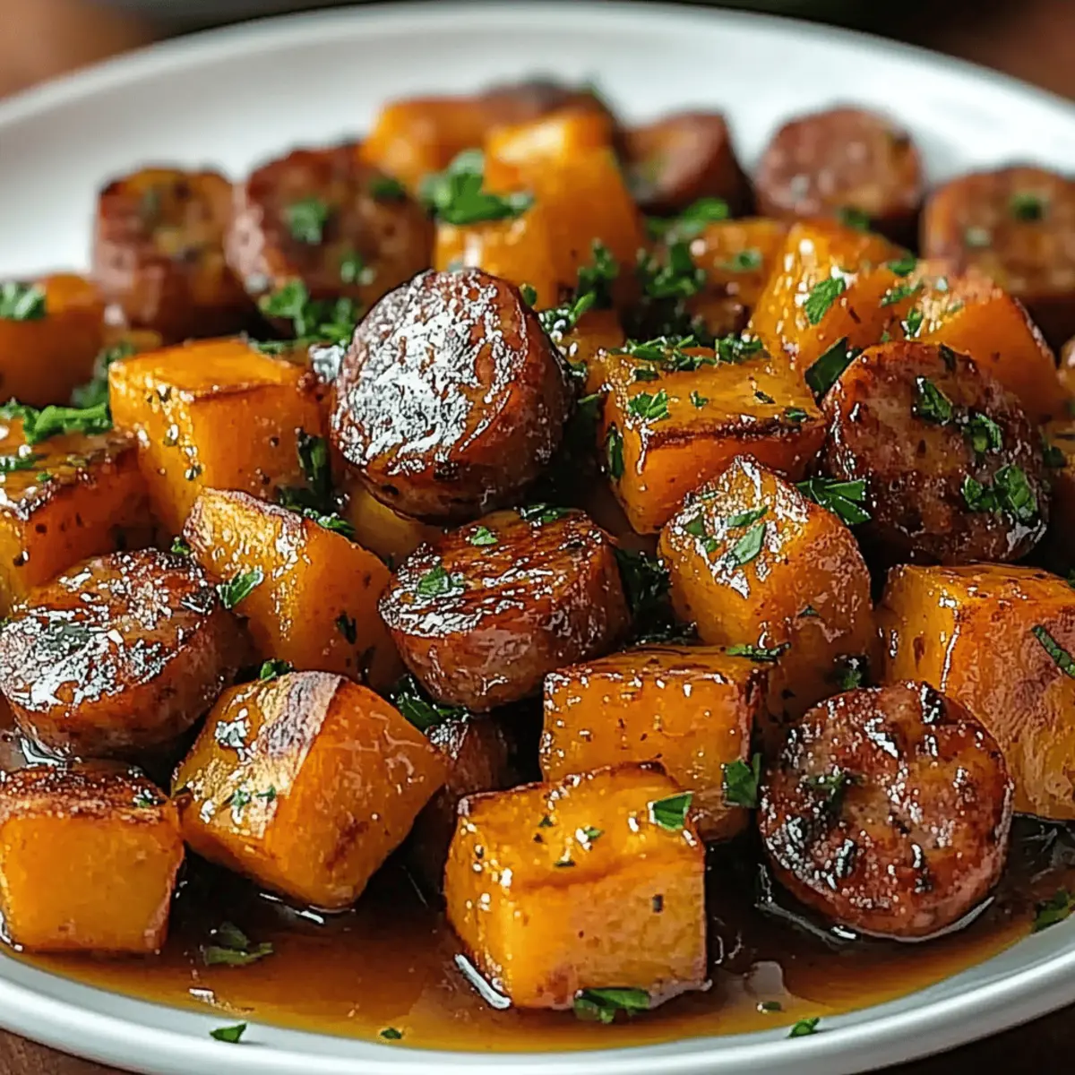 Sausage and Sweet Potatoes with Honey Garlic Sauce Bliss 4 Sausage and Sweet Potatoes with Honey Garlic Sauce