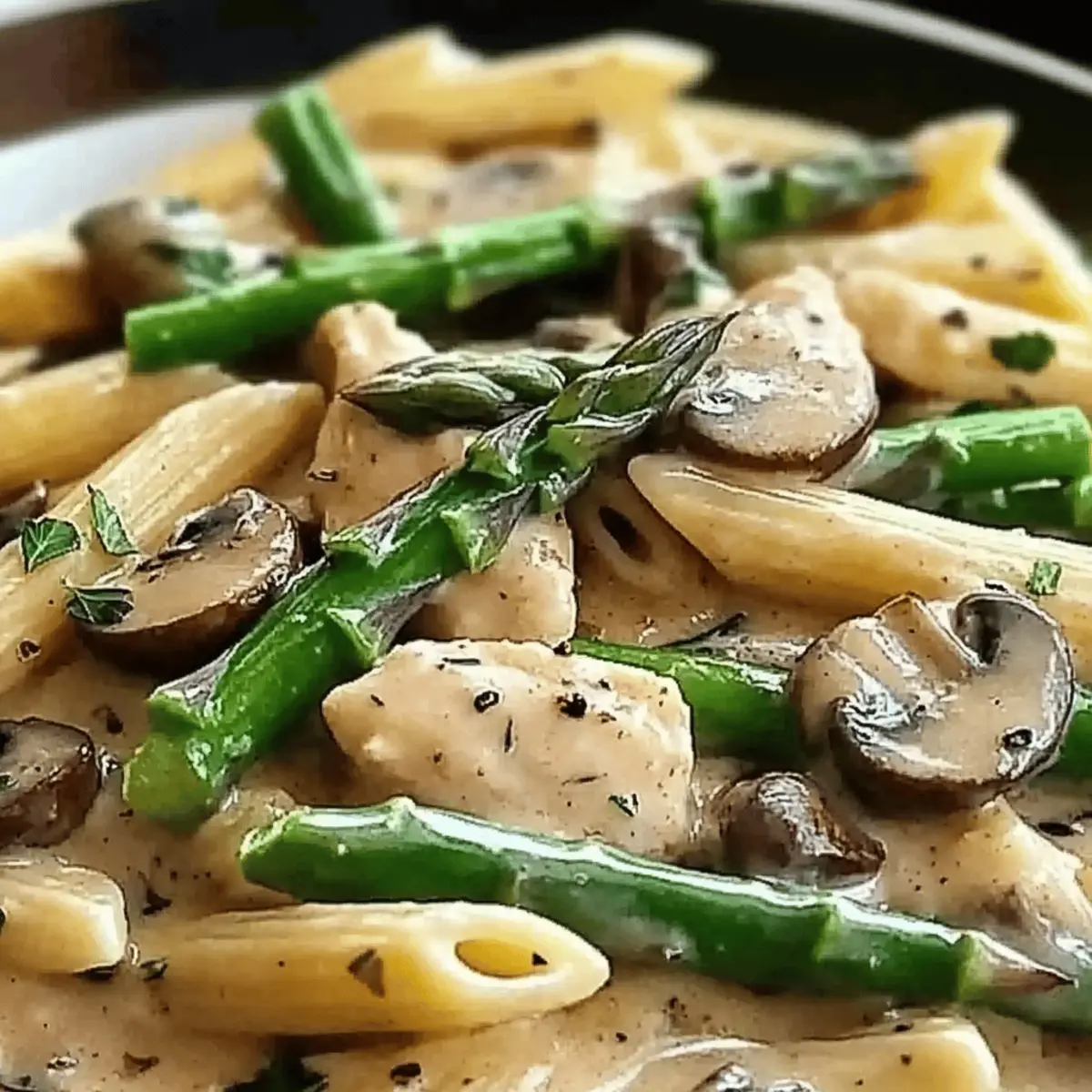 Creamy Mushroom Asparagus Chicken Penne empi64