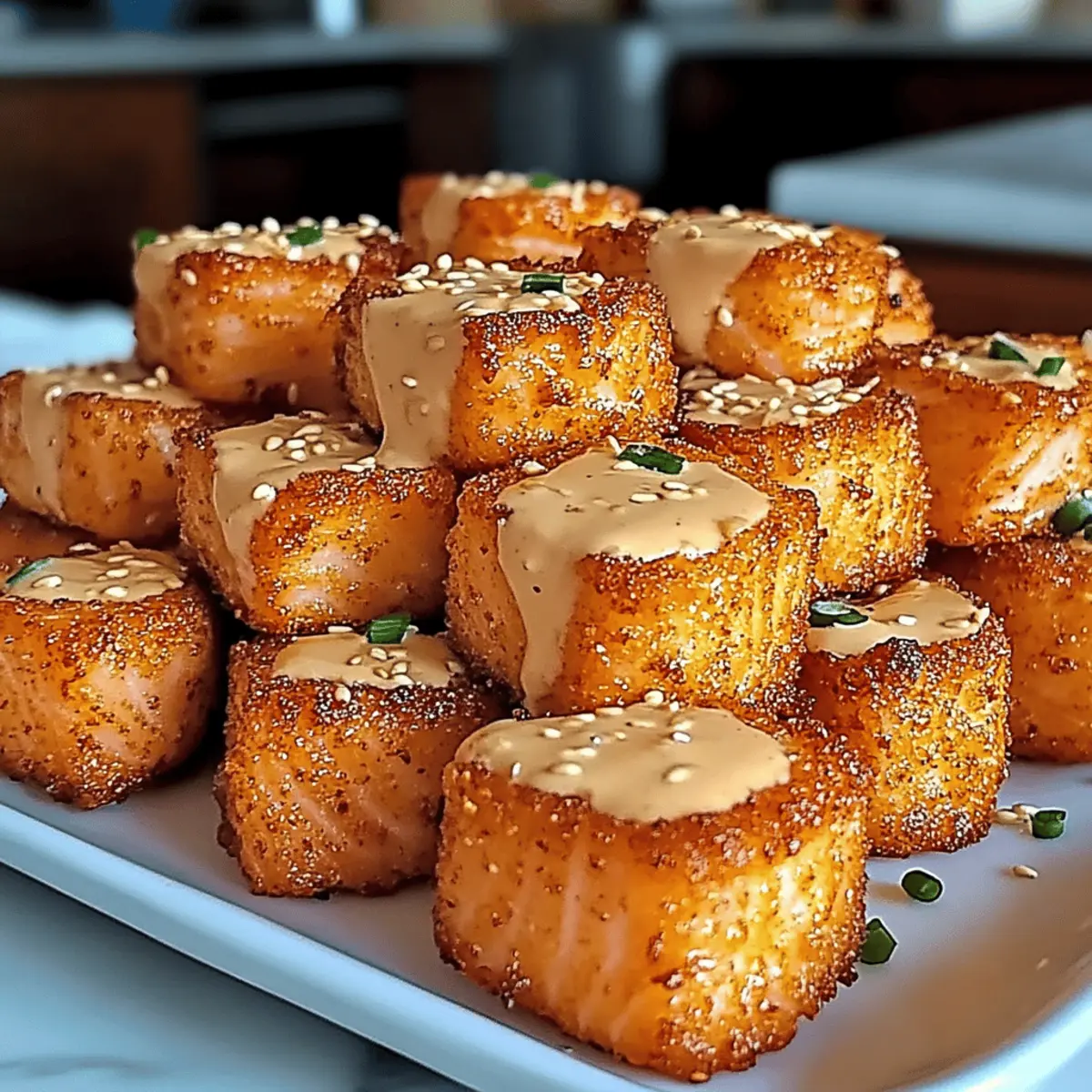 Crispy Bang Bang Salmon Bites jzzusb