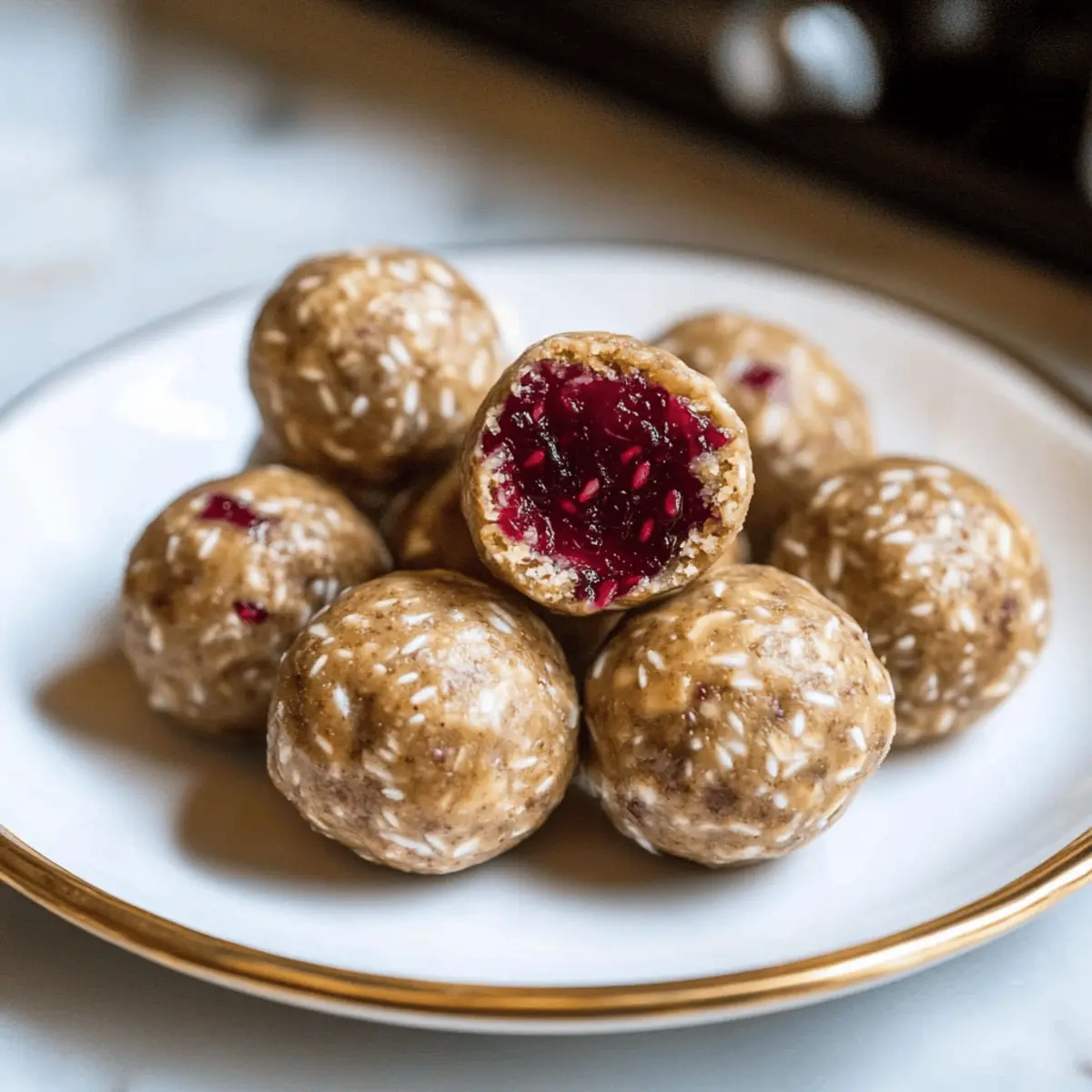 Peanut Butter Jelly Protein Balls cpdawq