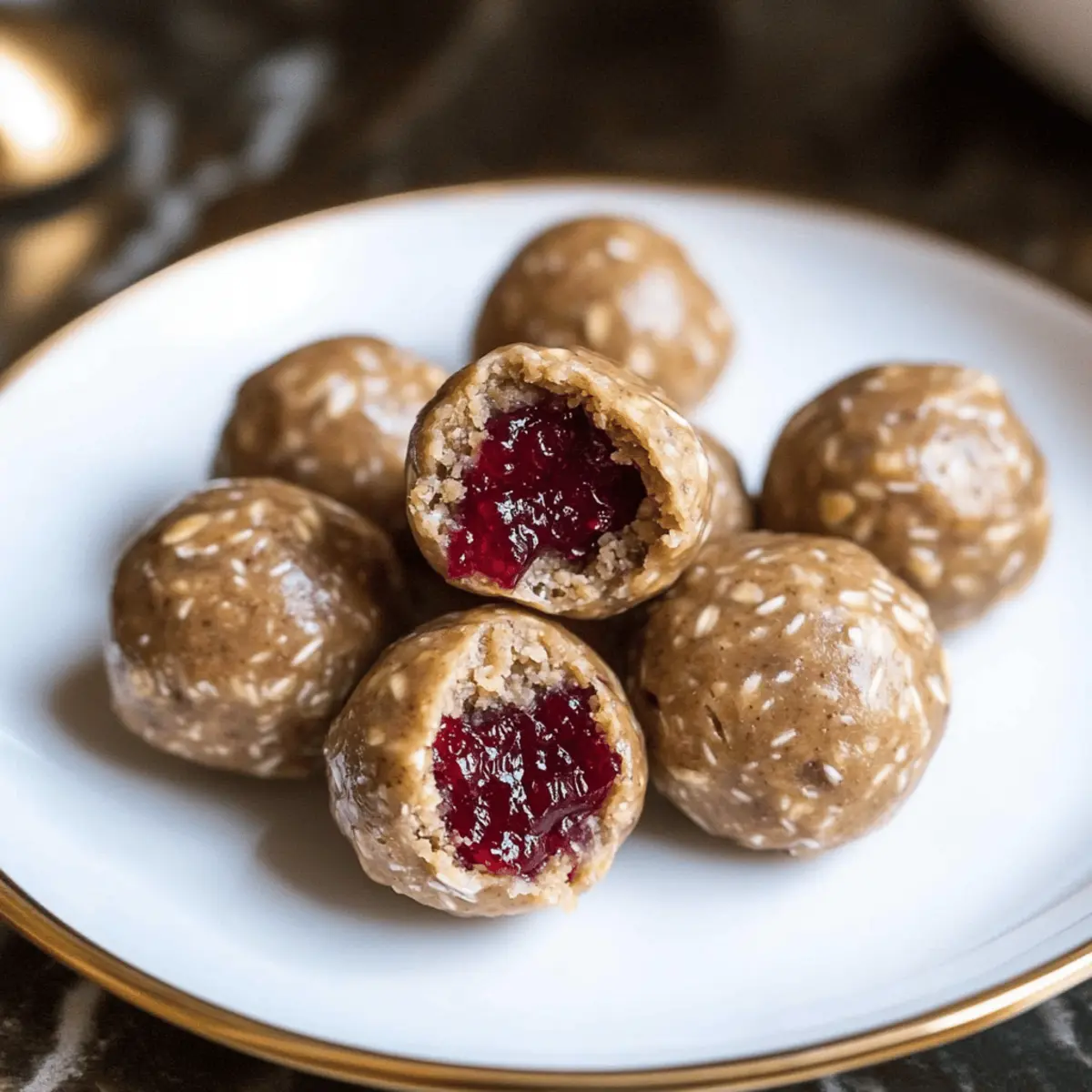Peanut Butter Jelly Protein Balls oo517q