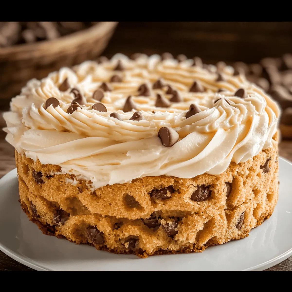 Chocolate Chip Cookie Cake Recipe with Buttercream Bliss 4 Chocolate Chip Cookie Cake Recipe with Buttercream