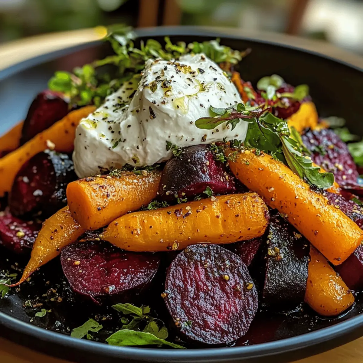 Roasted Beets and Carrots Salad with Burrata Bliss 2 Roasted Beets and Carrots Salad with Burrata d3iqfs