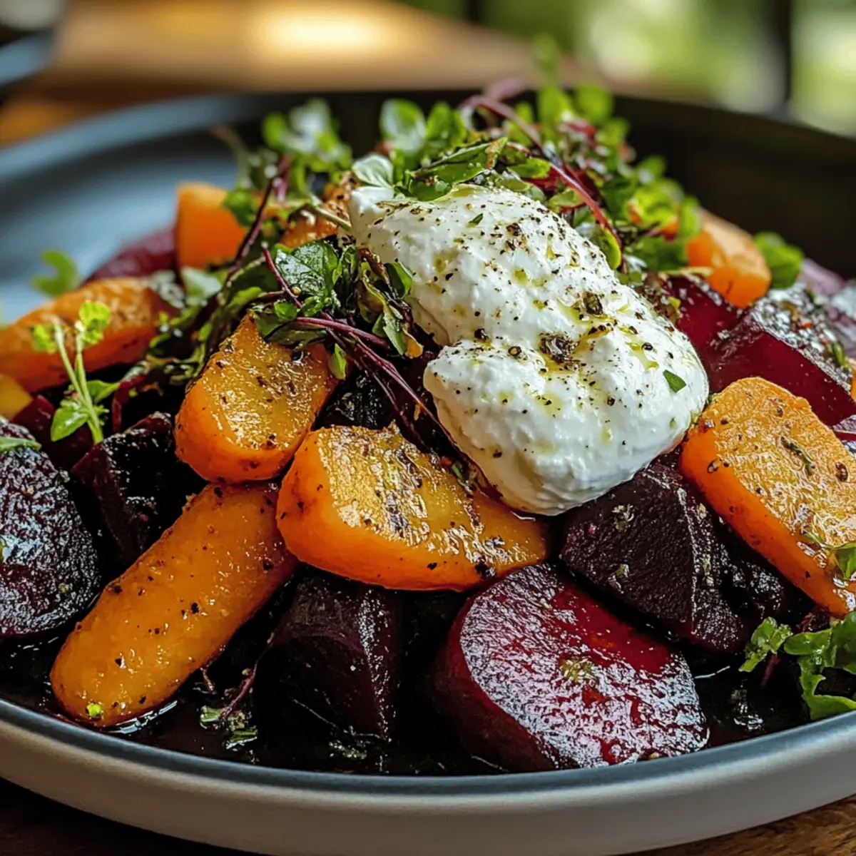 Roasted Beets and Carrots Salad with Burrata Bliss 1 Roasted Beets and Carrots Salad with Burrata juvyvb