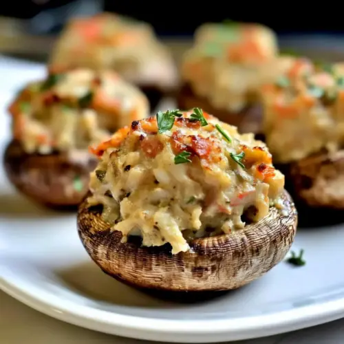 Crab Stuffed Mushrooms: Creamy Bites of Ocean Delight 4 Crab Stuffed Mushrooms