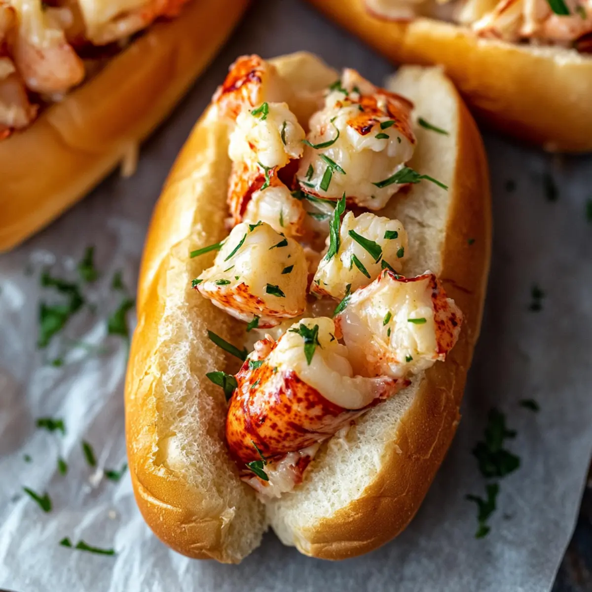 Savory Lobster Roll with Warm Butter and Fresh Herbs 1 Lobster Roll hfkoel
