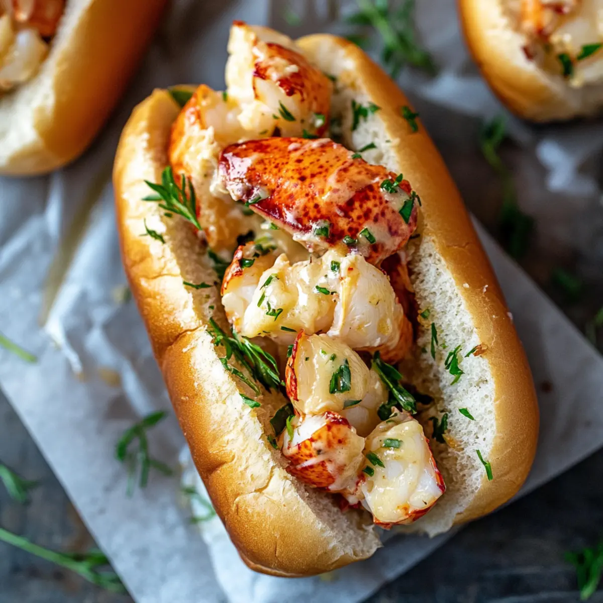 Savory Lobster Roll with Warm Butter and Fresh Herbs 2 Lobster Roll le45y0