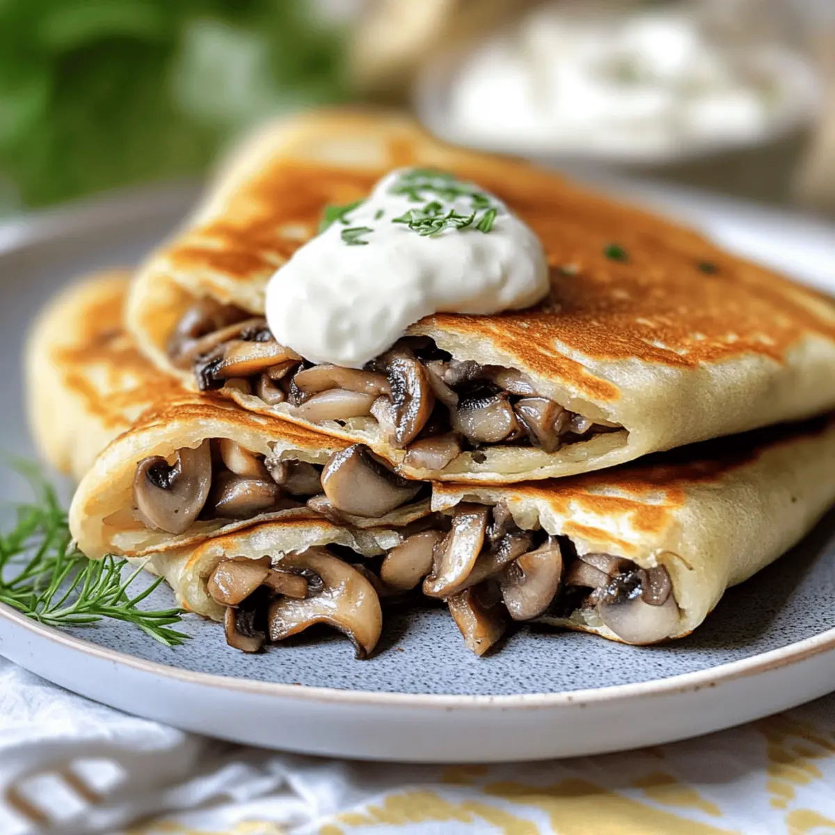 Mushroom Stuffed Pancakes