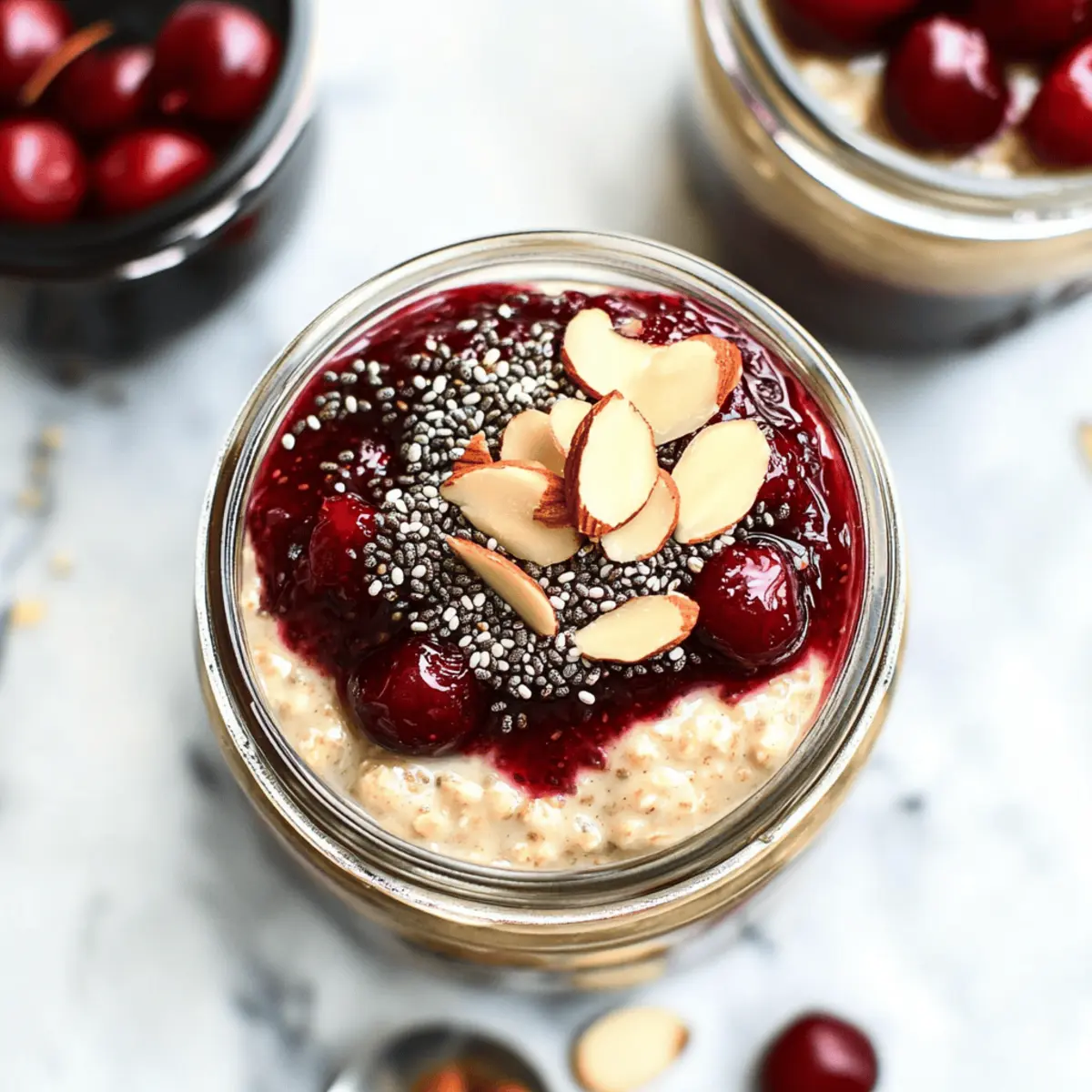 Overnight Oats with Cherry Chia Seed Jam amqqkn