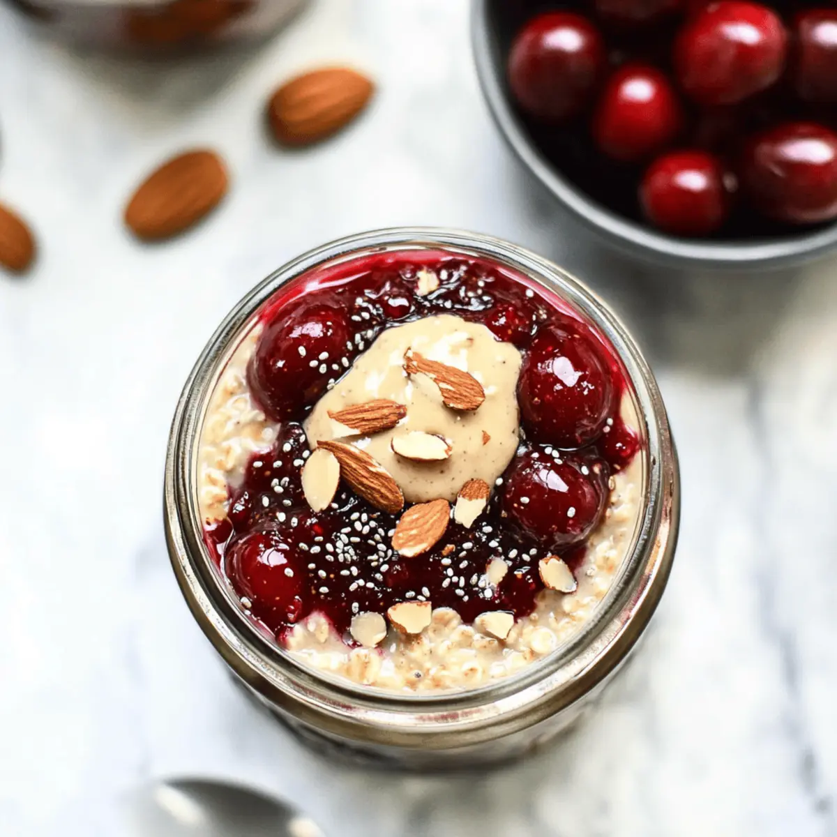 Overnight Oats with Cherry Chia Seed Jam ydvdoq