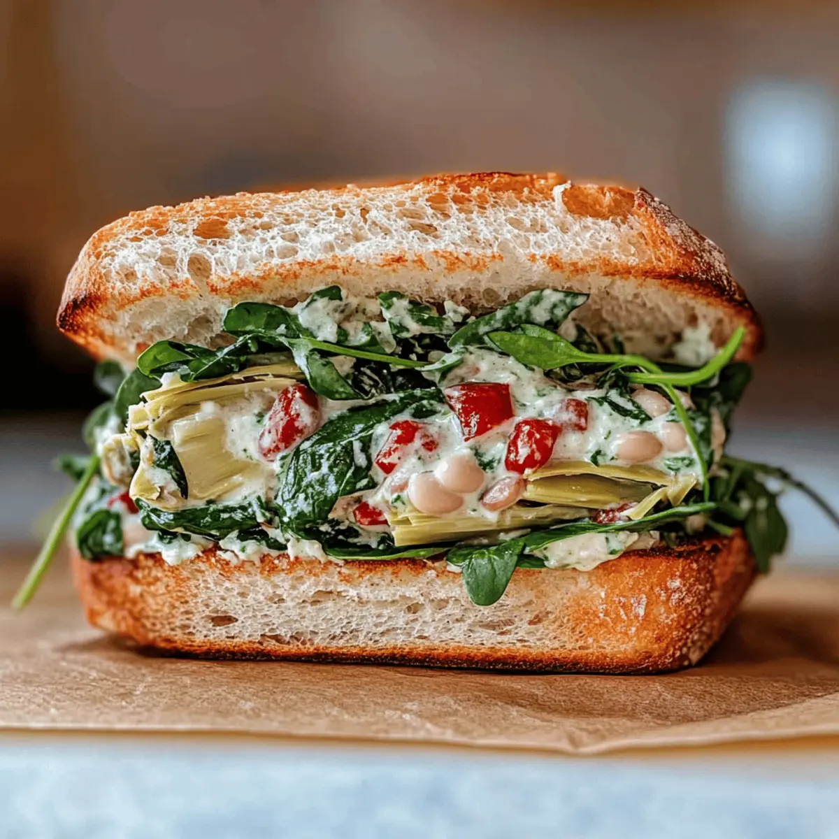 Spinach Artichoke White Bean Sandwich yp0mum