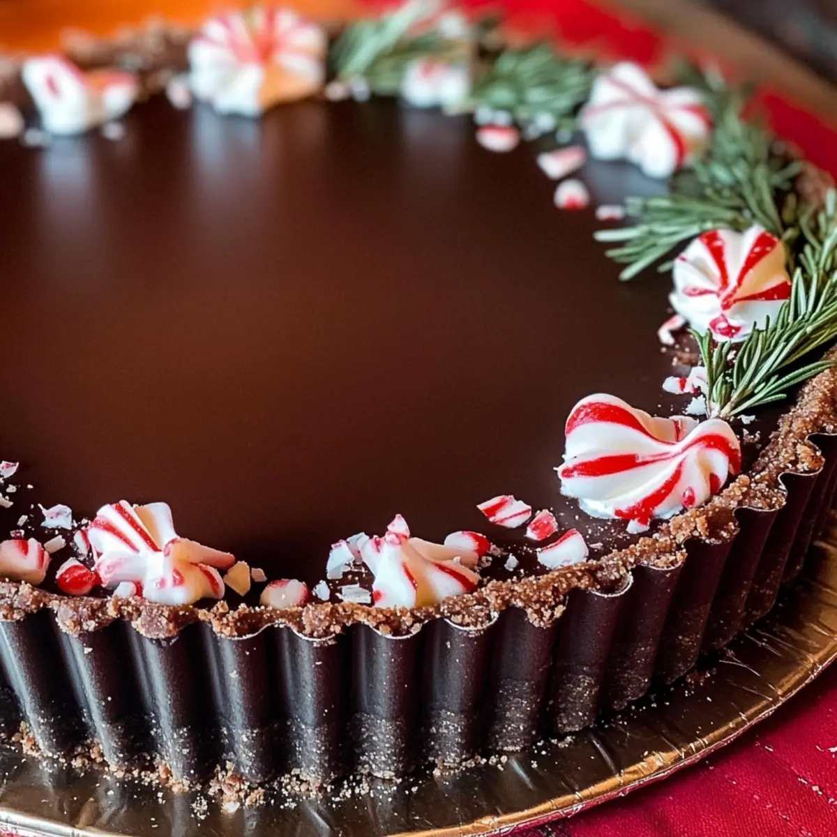 Dark Chocolate Peppermint Mousse Tart
