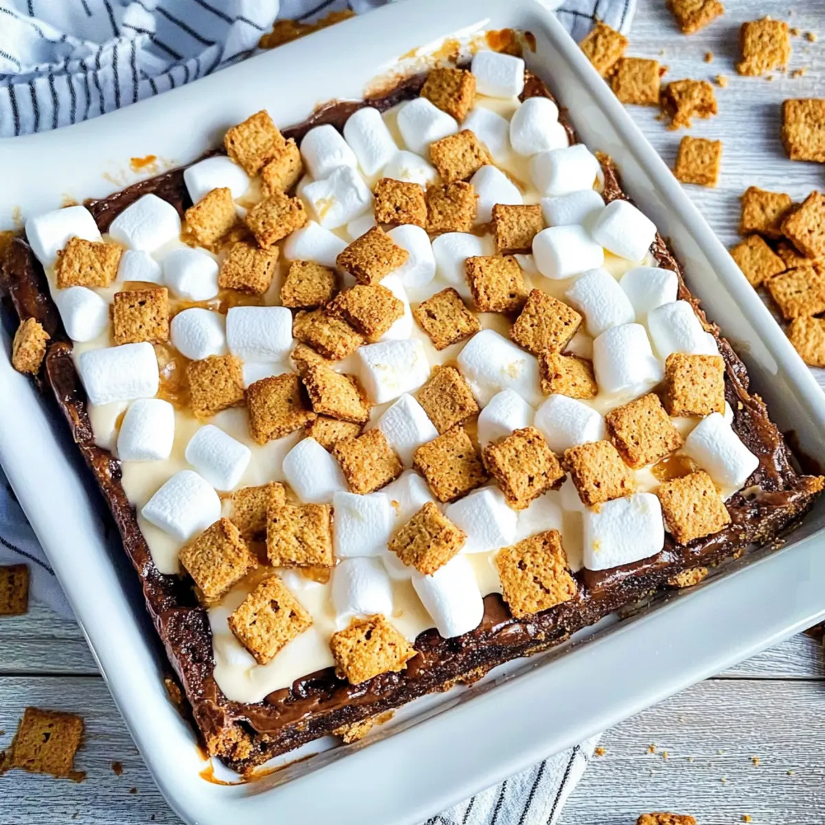 Graham Cracker S’mores Brownie Bars