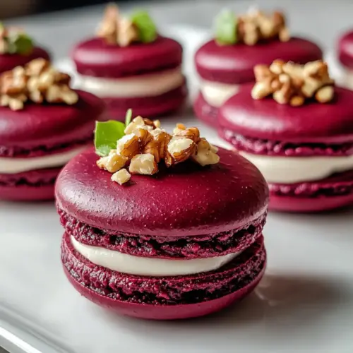 Macarons with Goat Cheese & Walnut Crunch