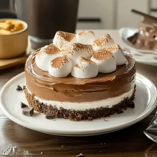 Hot Cocoa Cheesecake with Marshmallow Whipped Cream