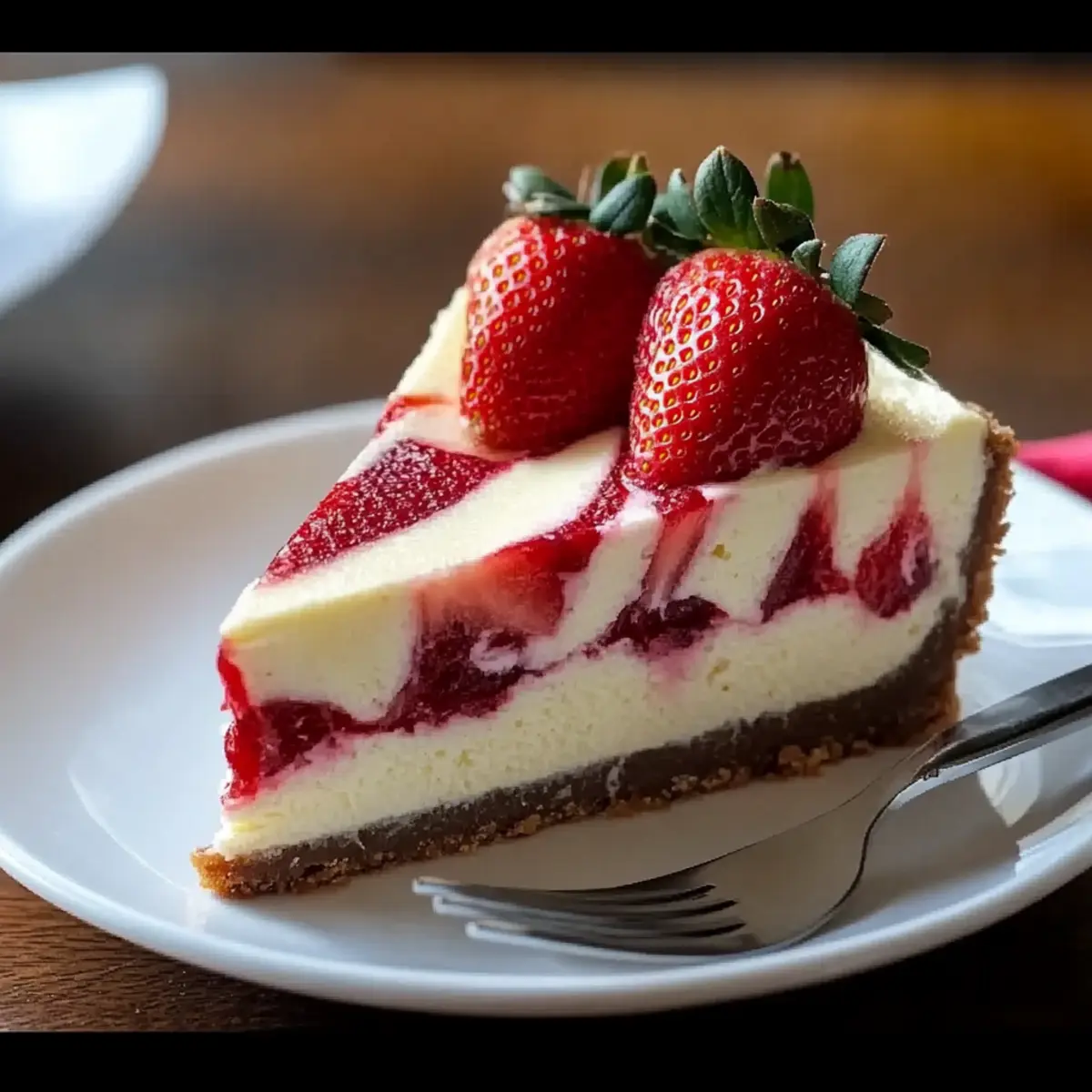 White Chocolate Strawberry Cheesecake