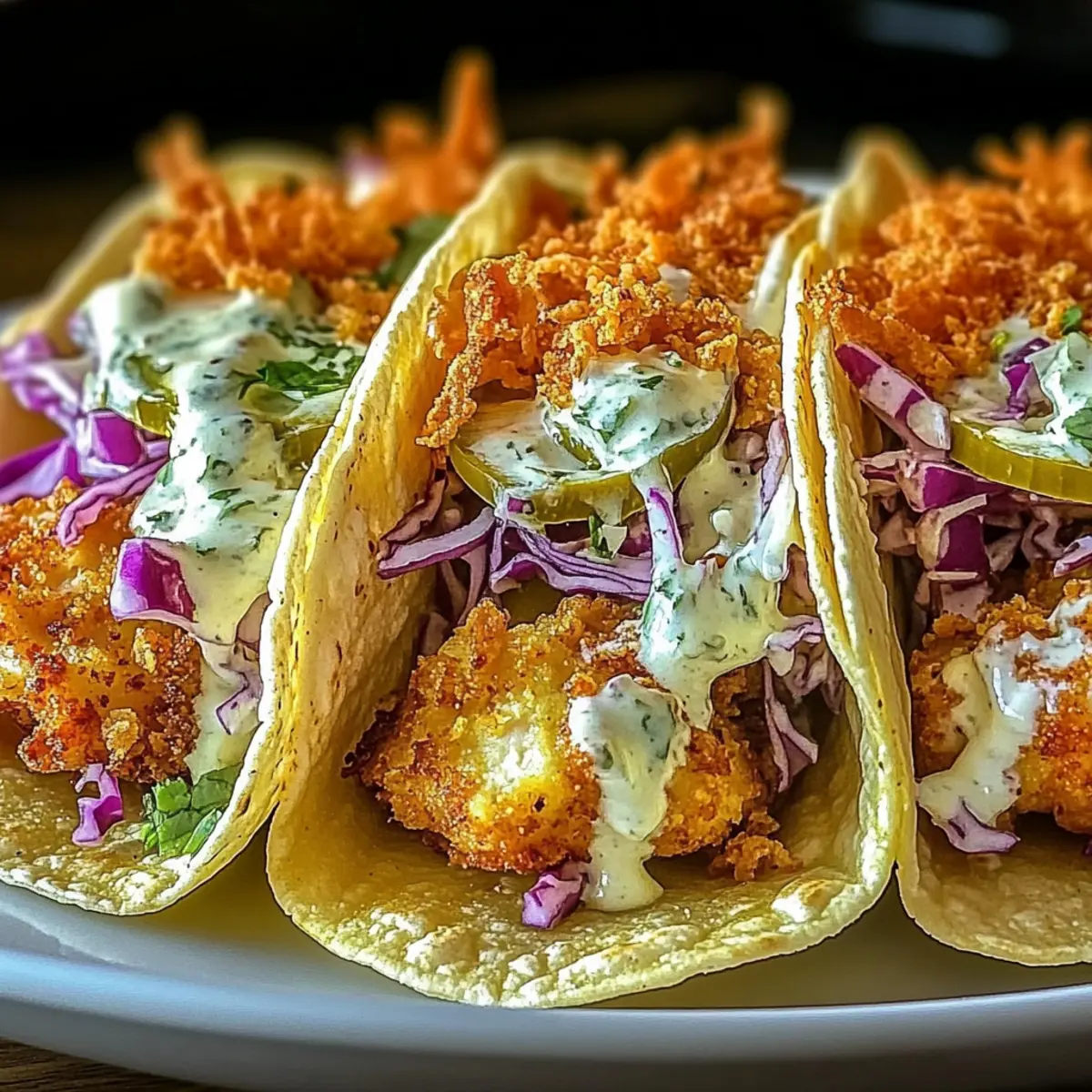 Dill Pickle Ranch Smash Chicken Tacos